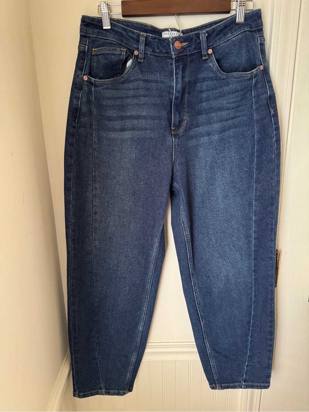 Sanctuary Denim High Rise Soft Barrel Size Seam Detail Jeans Size 30